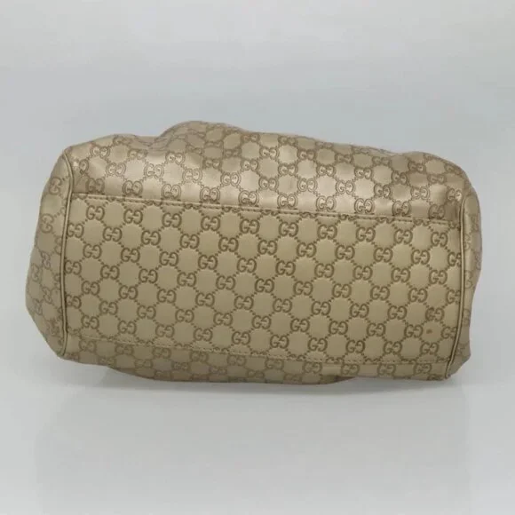 GUCCI GG Canvas Guccissima Tote Bag Leather 2way Gold Tone 223974 Auth BA1506
